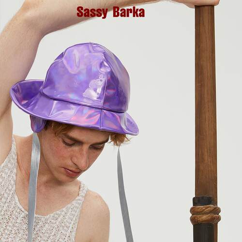 防水反光镭射SassyBarka系带雨帽