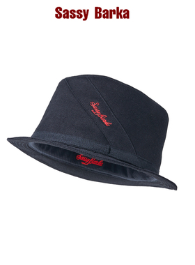 SassyBarka短檐爵士顶黑色建筑师礼帽设计师斜切随性四季帽子男女