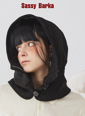 Sassy Barka限量忍者短披肩帽无檐护耳保暖防风秋冬黑色男女帽子