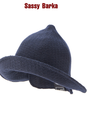 SassyBarka不对称设计师款尖顶大小短檐精灵巫师帽子男女复古羊毛