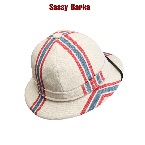 SassyBarka考古学家线条美学皮饰带户外圆顶短檐渔夫遮阳帽子男女