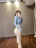 思瑞 黄金腰臀比双色中长裙 日常通勤约会百搭自穿高级优雅包臀裙