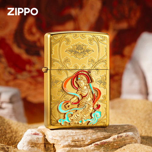 Zippo之宝纯铜飞天敦煌打火机
