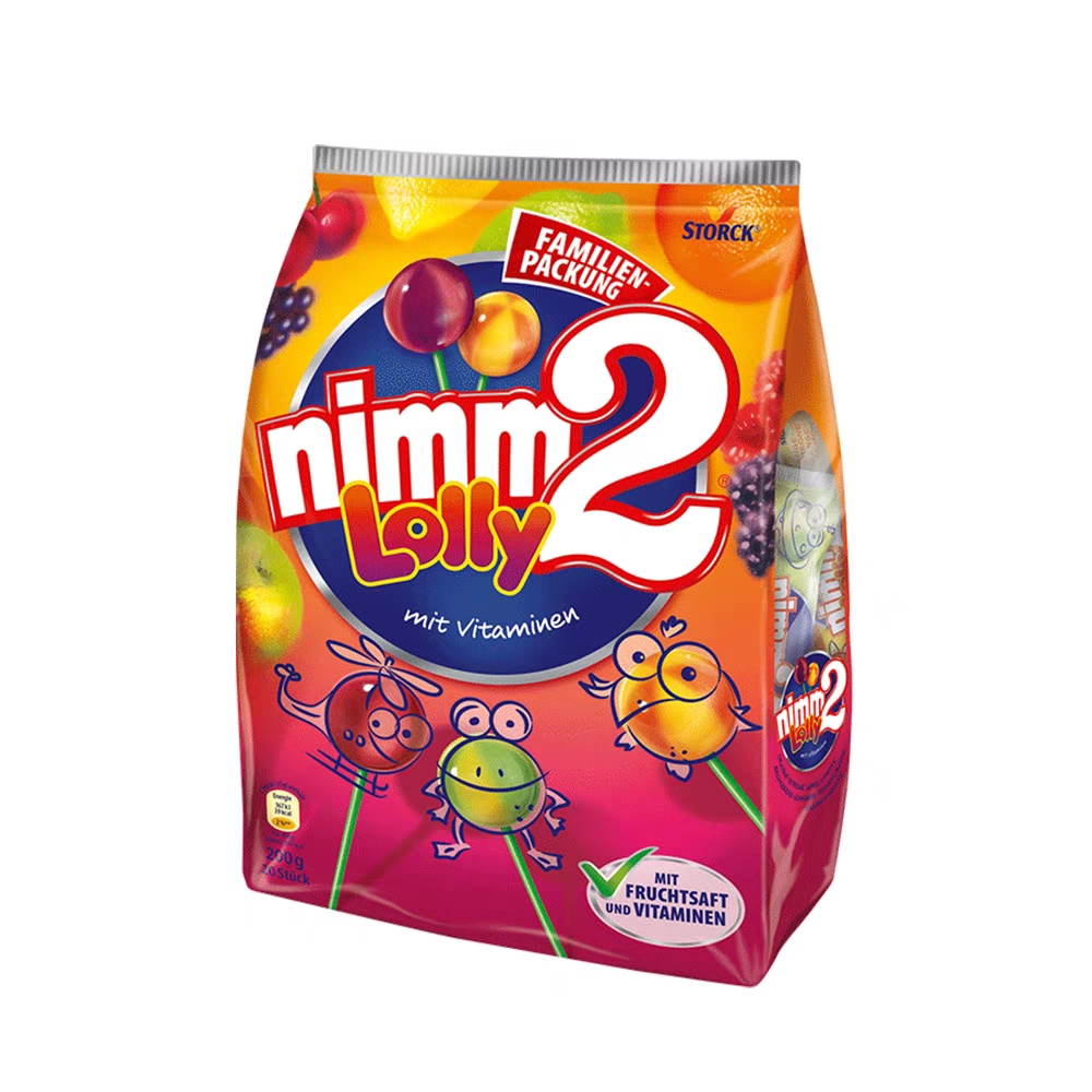 德国nimm2二宝糖水果棒棒糖富含多种维生素糖果孕妇儿童零食20支