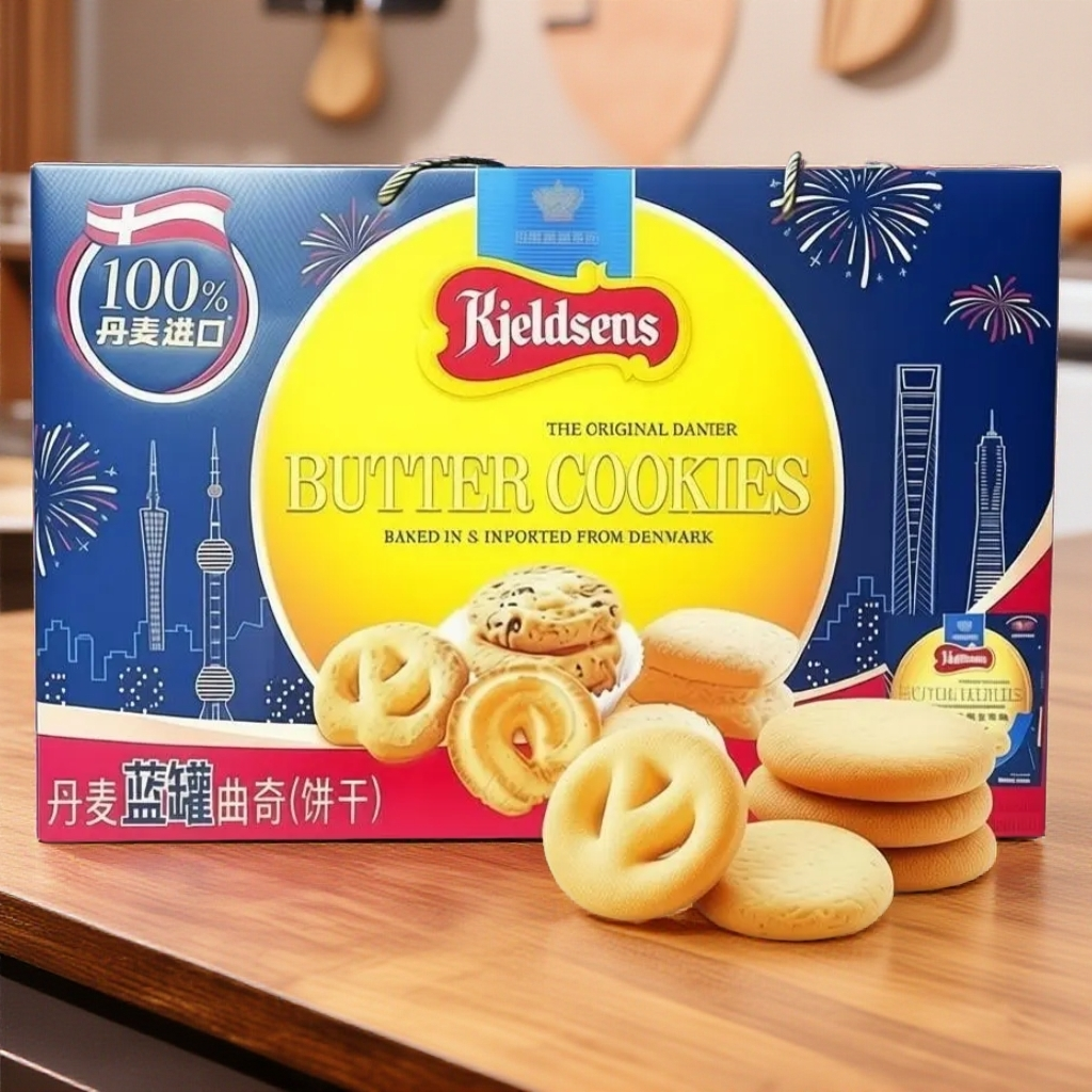 丹麦蓝罐曲奇饼干908g春节送礼公司福利佳品黄油曲奇原装进口