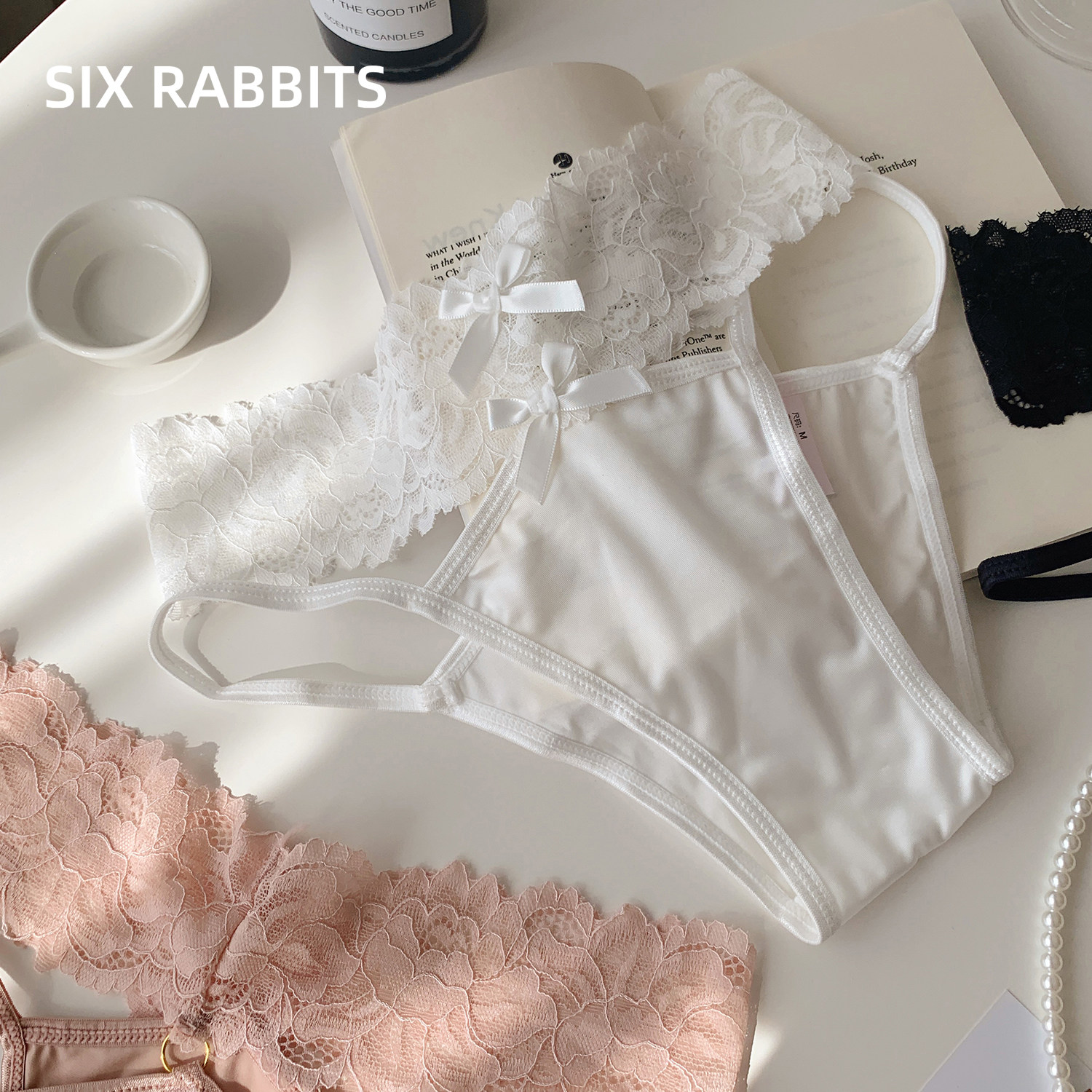 六只兔子蕾丝内裤女纯棉底裆性感高开叉女生三角裤情调中腰短裤头,女士内衣/男士内衣/家居服,女三角裤,淘宝优惠券,粉丝福利购,淘宝优惠卷
