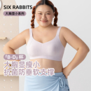 六只兔子7A抑菌内衣女大胸显小兔耳杯收副乳防下垂高弹力大码文胸
