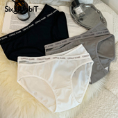 交叉绑带性感中腰三角裤 六只兔子运动风内裤 女7A抑菌纯棉底裆短裤