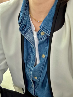 18K玫瑰金K黄金40分钻石古巴项链锁骨链手链欧美ins风男女同款