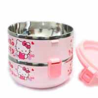 包邮保温饭盒HelloKitty儿童双层饭盒不锈钢创意便当学生饭盒特价