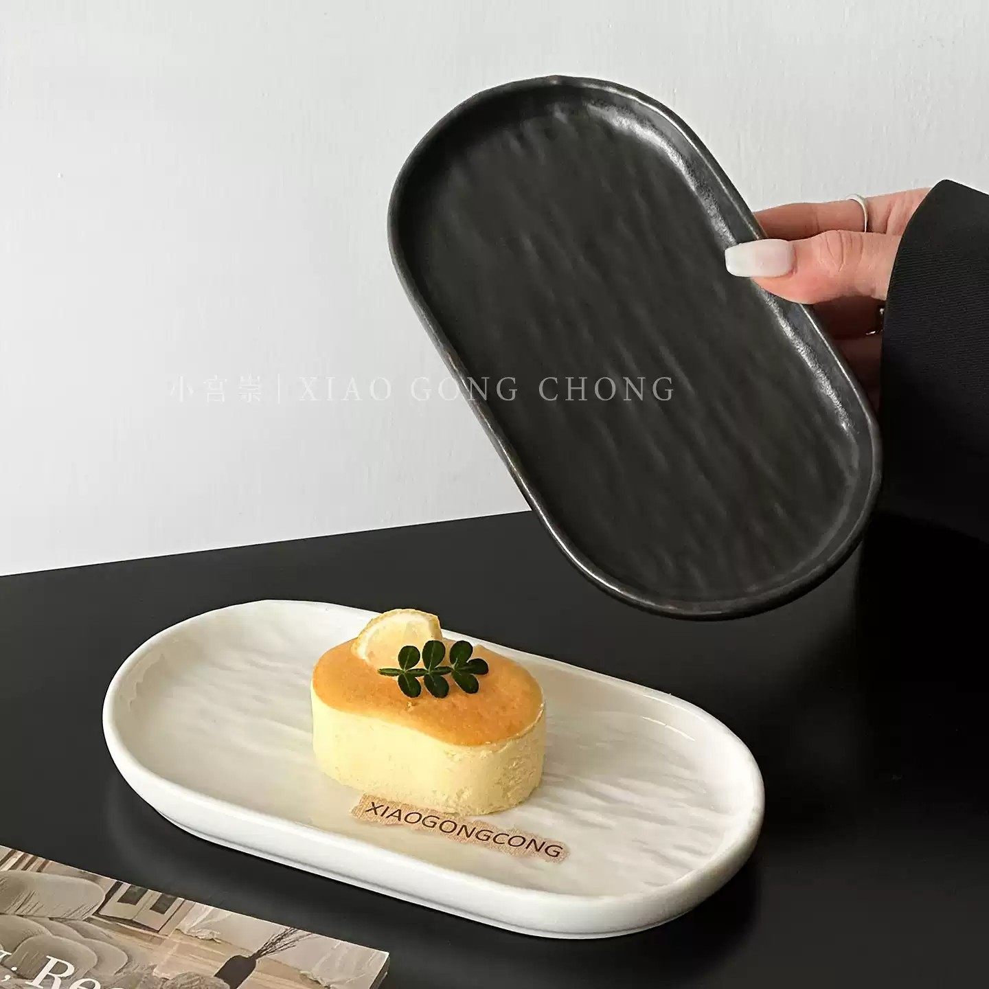 石纹陶瓷蛋糕盘点心盘ins风高颜值下午茶甜品盘椭圆形托盘盘子,餐饮具,盘,淘宝优惠券,粉丝福利购,淘宝优惠卷