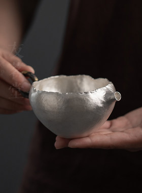 铁把纯银公道杯茶漏杯茶