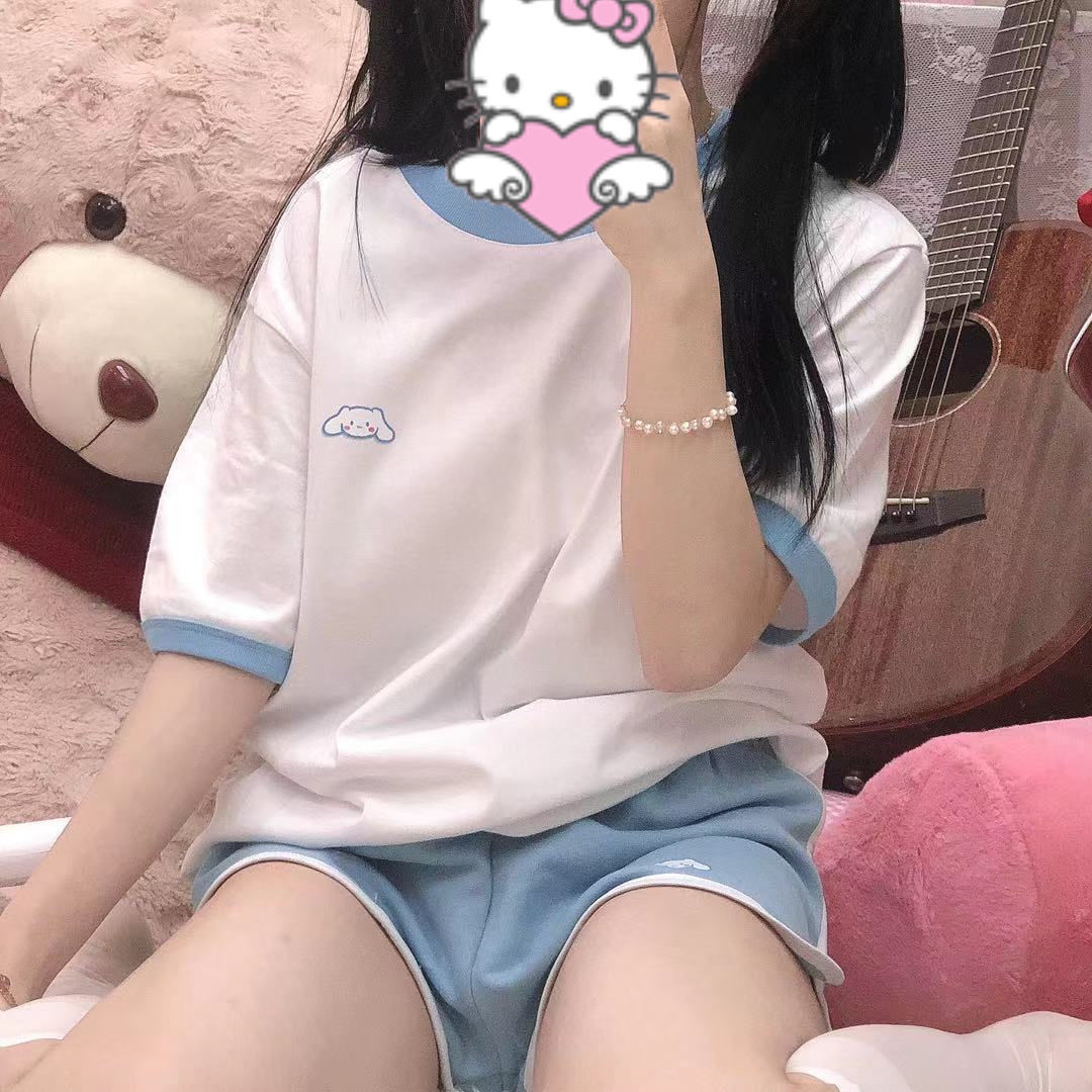 2025新款日系运动服软妹体操服夏季可爱学生短袖宽松家居服