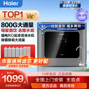 海尔净水器家用厨房自来水前置过滤器RO反渗透直饮加热一体管线机