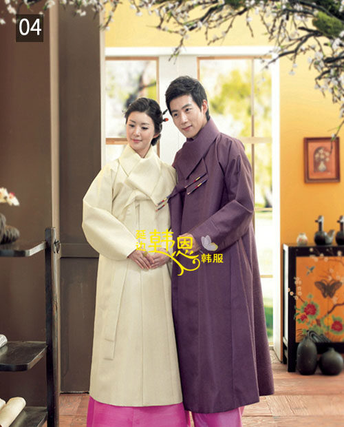 韩国进口韩服面料/新郎新娘韩服外套/情侣韩服外套/HE-QL1095