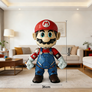 机械马里奥50cm落地摆件大号超级玛丽卡通模型客厅装饰乔迁开业礼