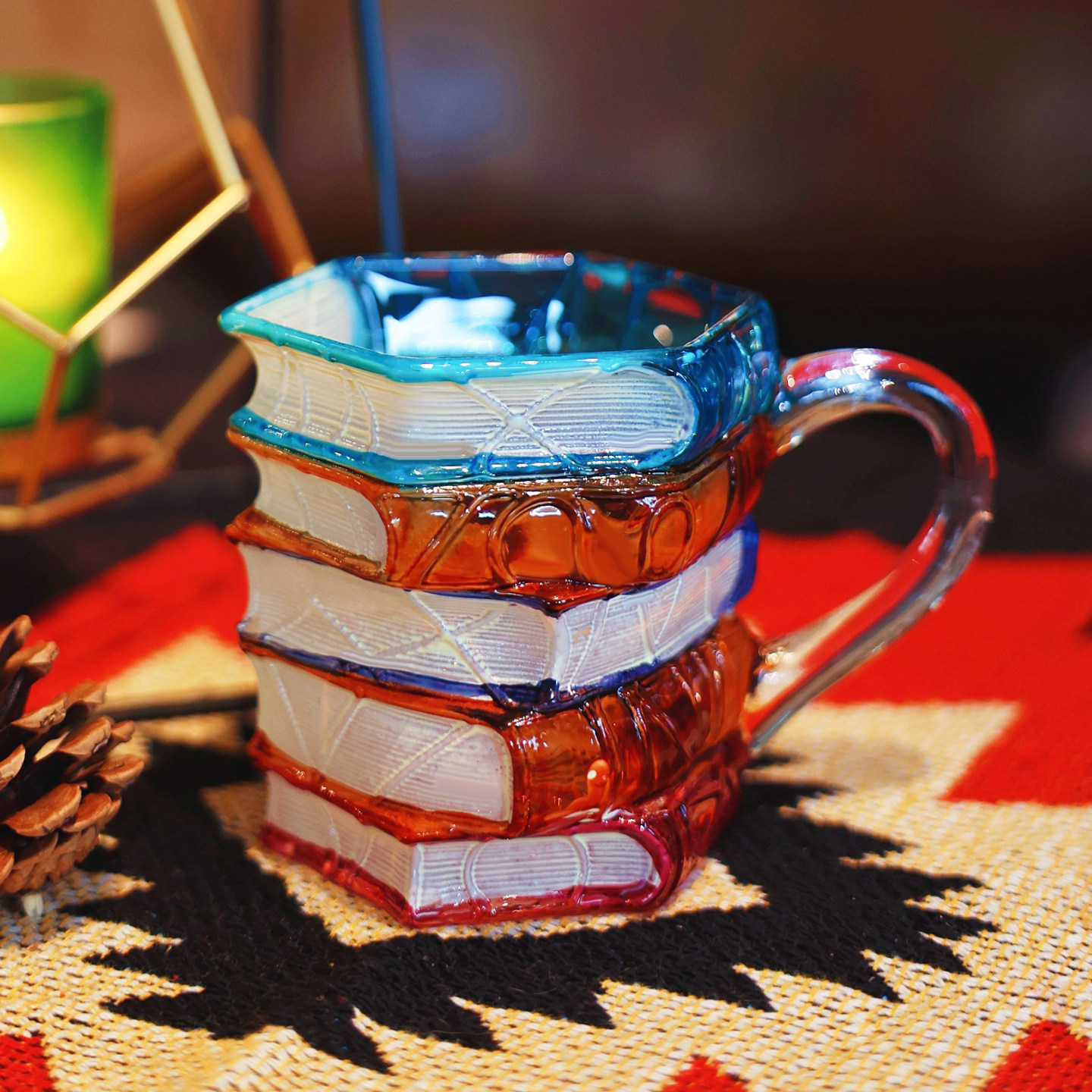 耐热玻璃杯食品级马克杯高颜值彩绘立体书籍杯带把手咖啡杯喝水杯,餐饮具,马克杯,淘宝优惠券,粉丝福利购,淘宝优惠卷