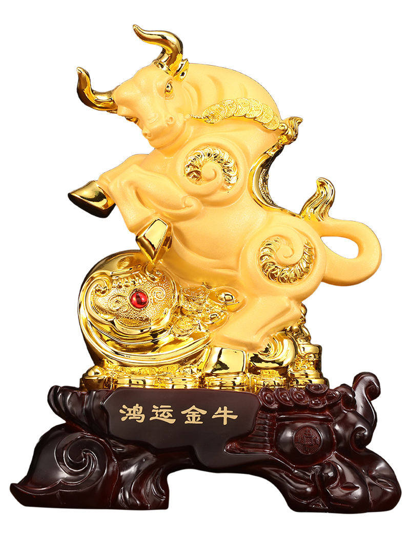 招财牛摆件运势如虹生肖金牛家居办公室客厅装饰开业乔迁工艺礼品