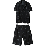 21年夏新款未来设计感强反光印花短袖小众潮流西服套装TF22-P175，男装西服套装，星座1304（原C205）