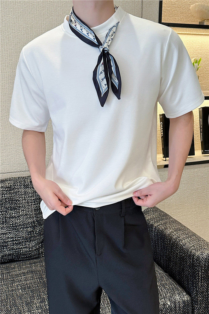 25年新款潮流时髦个性丝巾搭配设计感小众造型T恤男女D49-P65,男装T恤,星座1304（原C205）