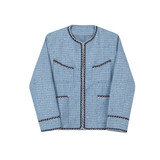 23年秋冬新款潮流时髦个性花边装饰小香风造型无领夹克935-P165，男装夹克，星座1304（原C205）