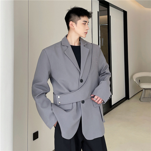 21年秋季新款潮流个性设计真两件可拆卸马甲西服套装TF81-P150图片