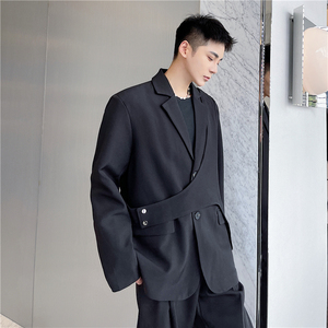 21年秋季新款潮流个性设计真两件可拆卸马甲西服套装TF81-P150图片