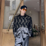 24春夏新款潮流时髦个性绣亮片设计造型宽松休闲长袖衬衣S248-P80，男装衬衫，星座1304（原C205）