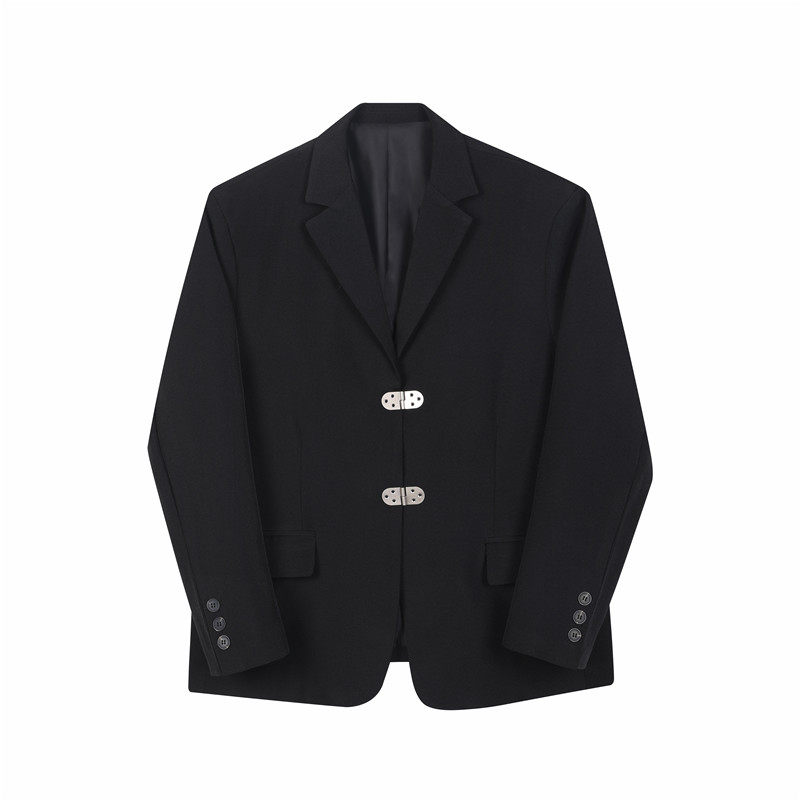 22年秋季新款暗黑风时髦个性金属扣装饰造型宽松西服外套909-P125,男装西服,星座1304（原C205）