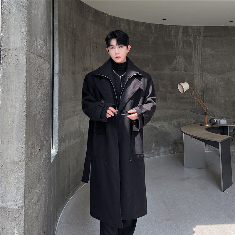 25年冬季新款潮流时髦个性假两件宽松休闲毛呢长款大衣K38-P195,男装毛呢大衣,星座1304(原C205) 25年冬季新款潮流时髦个性假两件宽松休闲毛呢长款大衣K38-P195,男装毛呢大衣,星座1304(原C205)