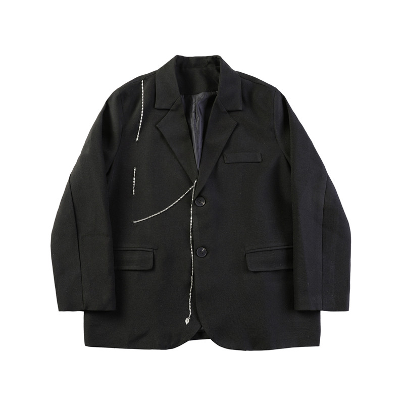 22秋季新款个性潮流设计金属链条装饰宽松休闲造型西服TF71-P125,男装西服,星座1304（原C205）