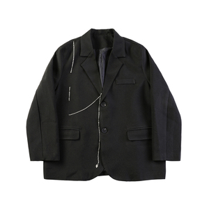 22秋季新款个性潮流设计金属链条装饰宽松休闲造型西服TF71-P125图片