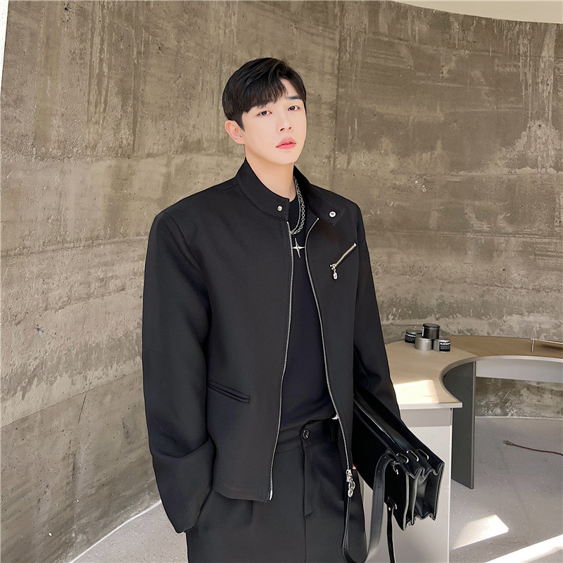 春季新款韩版潮流时髦立领双开拉链设计小众夹克外套T112-P130，男装夹克，星座1304（原C205）