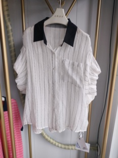 2025年欧洲站夏季新款恣意家时尚百搭简约重工刺绣宽松版雪纺衫