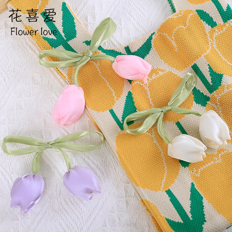 花束郁金香蝴蝶结包花装饰结