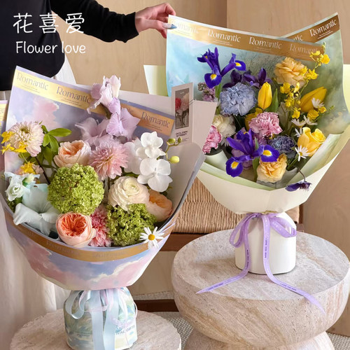 晚风浪漫烫金系列花艺包装纸