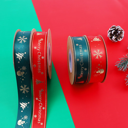 花喜爱圣诞烫金丝带圣诞节