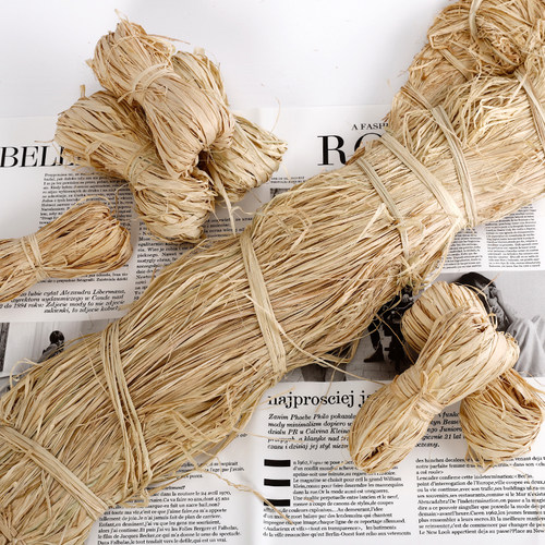 天然拉菲草鲜花束搭配资材