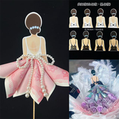 花喜爱婚纱公主卡节日贺卡浪漫女神花束卡手工diy材料花束包装 用