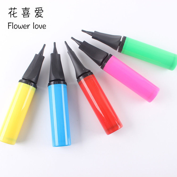 气球打气筒塑料彩色打气筒 手推双向打气筒结婚用品气球充气气筒