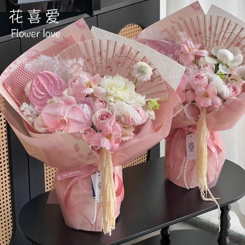 花喜爱新中式古风折叠扇