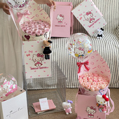 纸冰淇淋礼物袋花店材料 凯蒂猫系列礼品手提袋DIY包装 花喜爱 新款