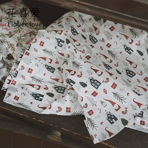 花喜爱圣诞包装纸平安夜礼物纸