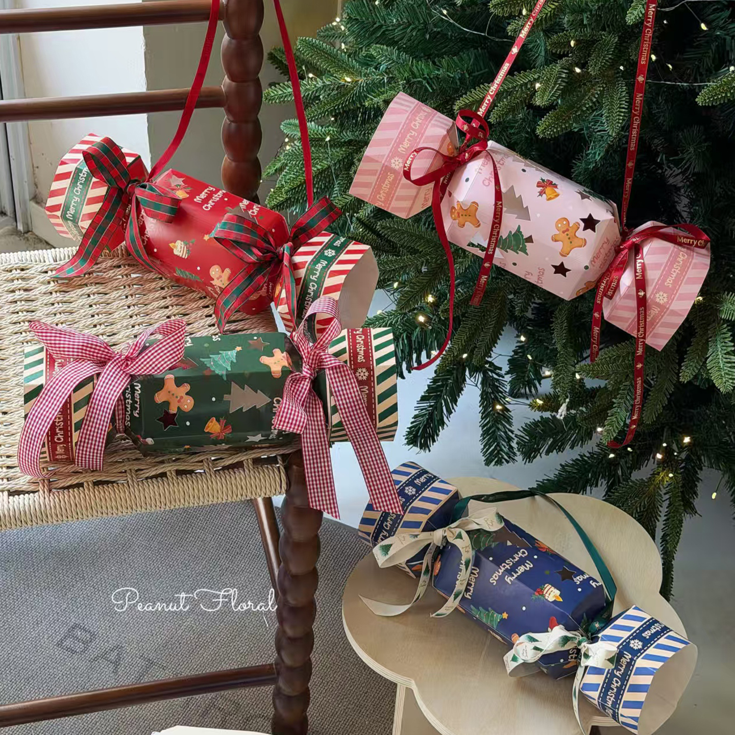 花喜爱新款圣诞节糖果盒苹果盒