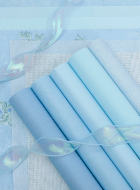 花喜爱蓝色系列包花纸午夜蓝夏天系花束包装防水艺术纸鲜花包装材