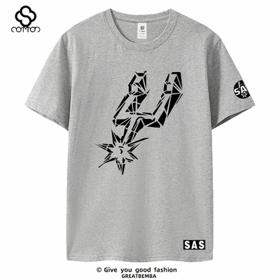 马刺队t恤短袖篮球文班亚马福克斯热身投篮服训练服大码运动男