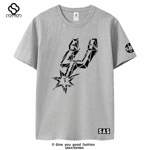 马刺队t恤短袖篮球文班亚马福克斯热身投篮服训练服大码运动男