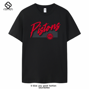 奥萨尔汤普森凯德坎宁安T恤活塞队短袖美式城市版休闲大码男夏季