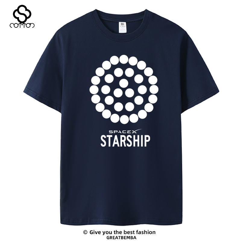 春夏spacex星舰5次starship发射猛禽发动机T恤马斯克同款短袖大码