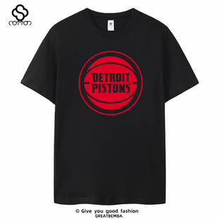 活塞队凯德坎宁安T恤短袖奥萨尔汤普森美式城市版休闲大码男夏季